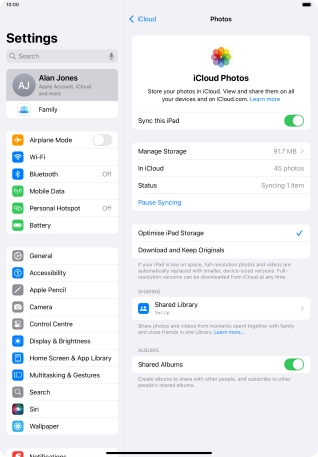 Press the indicator next to 