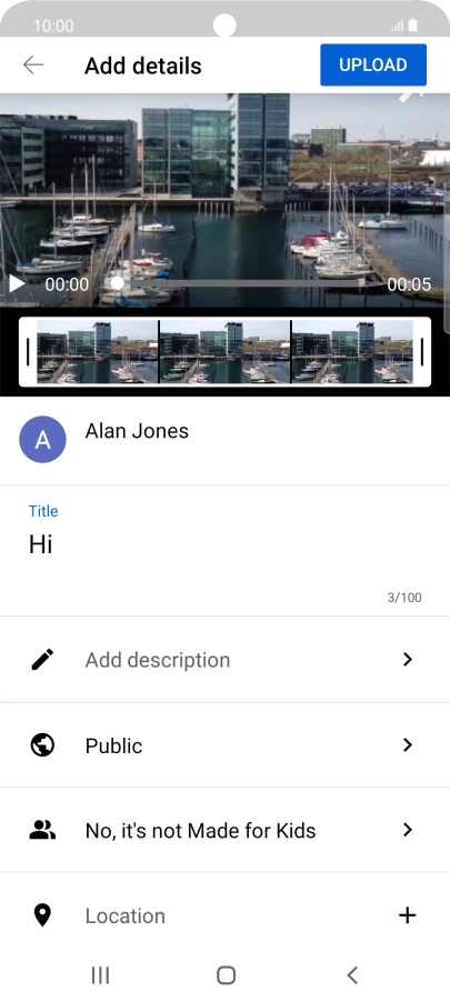 Key in the required text and press UPLOAD.