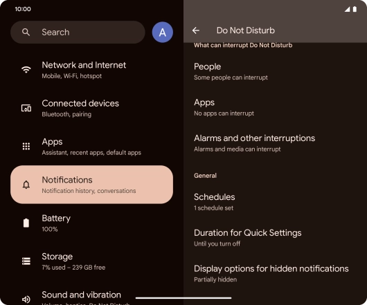 Press Schedules and follow the instructions on the screen to select settings for automatic activation of Do Not Disturb. Press Schedules and follow the instructions on the screen to select settings for automatic activation of Do Not Disturb.