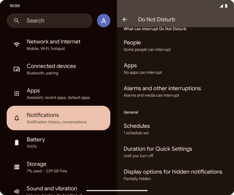 Press Schedules and follow the instructions on the screen to select settings for automatic activation of Do Not Disturb. Press Schedules and follow the instructions on the screen to select settings for automatic activation of Do Not Disturb.