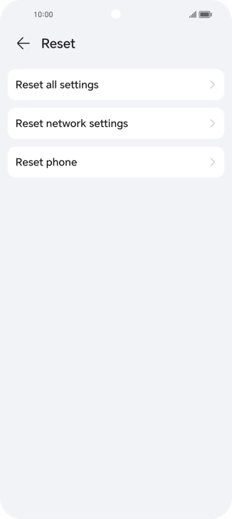 Press Reset network settings.