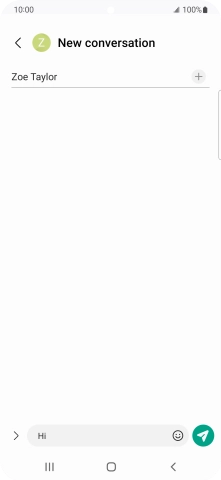 Press the send icon when you've finished your text message.
