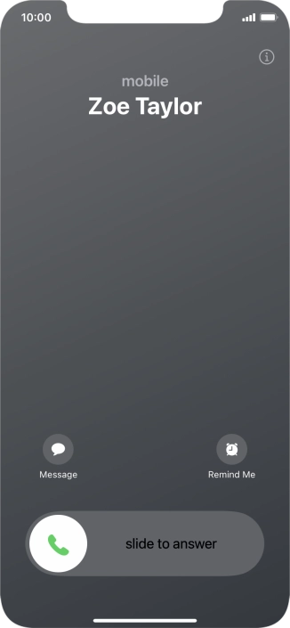 Press and drag the accept call icon right. Press and drag the accept call icon right.