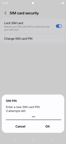 Key in a new four-digit PIN and press OK.