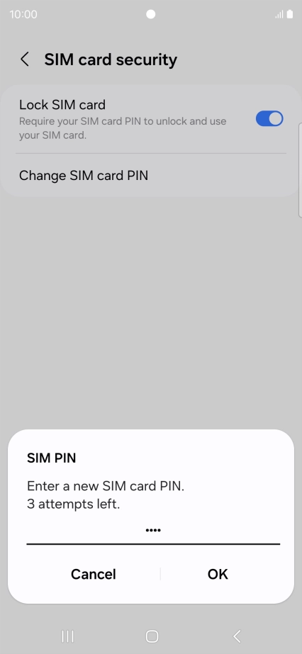 Key in a new four-digit PIN and press OK.