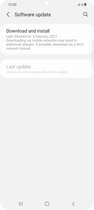 Press Download and install. If a new software version is available, it's displayed. Follow the instructions on the screen to update the phone software.