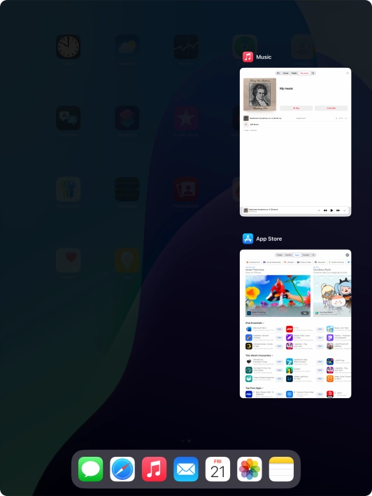 Slide upwards on the required application to end it.