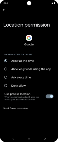 Press the required setting to turn the function on or off.