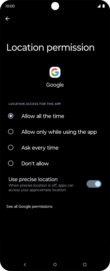 Press the required setting to turn the function on or off.