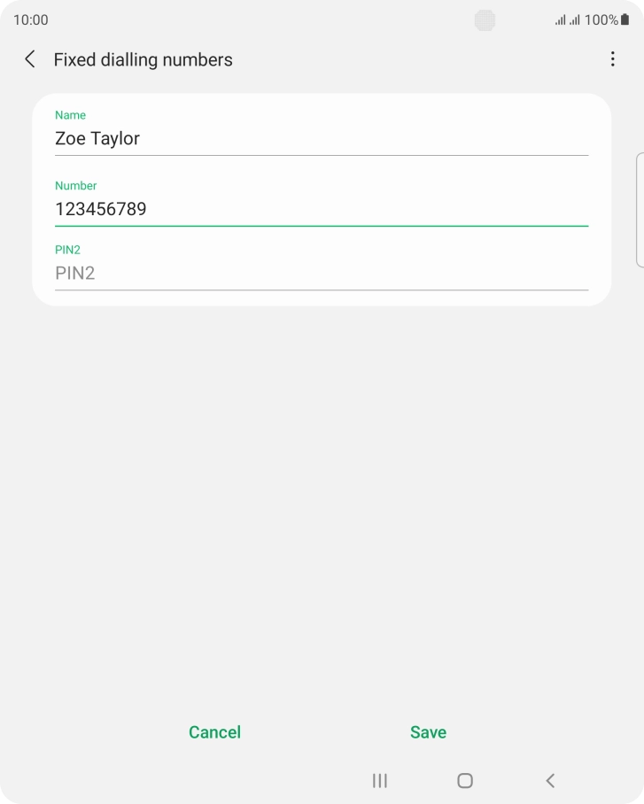 Press PIN2 and key in your PIN2. The default PIN2 is 1111.