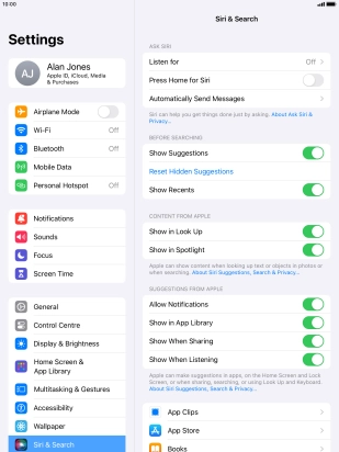 Press the indicator next to 