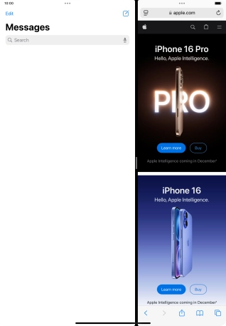 The applications are now displayed on a split screen.