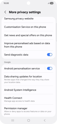 Press Permission manager.