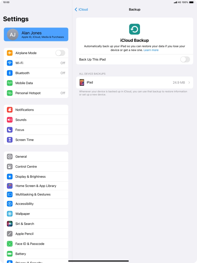 Press the indicator next to 