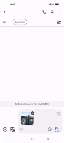 Press the send icon when you've finished your picture message.