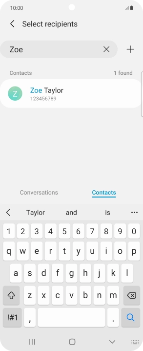 Press the required contact.