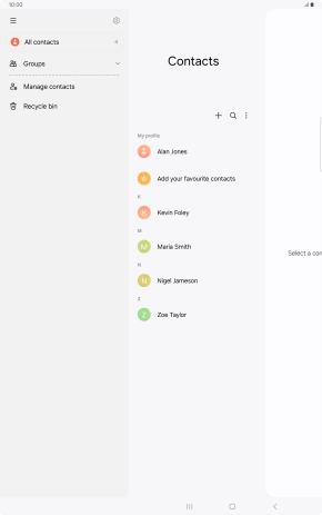 Press Manage contacts. Press Manage contacts.