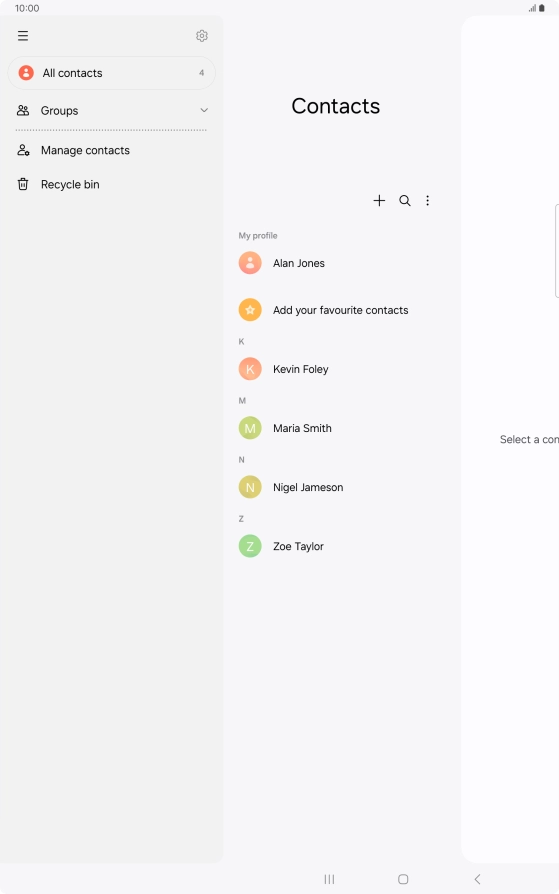 Press Manage contacts. Press Manage contacts.