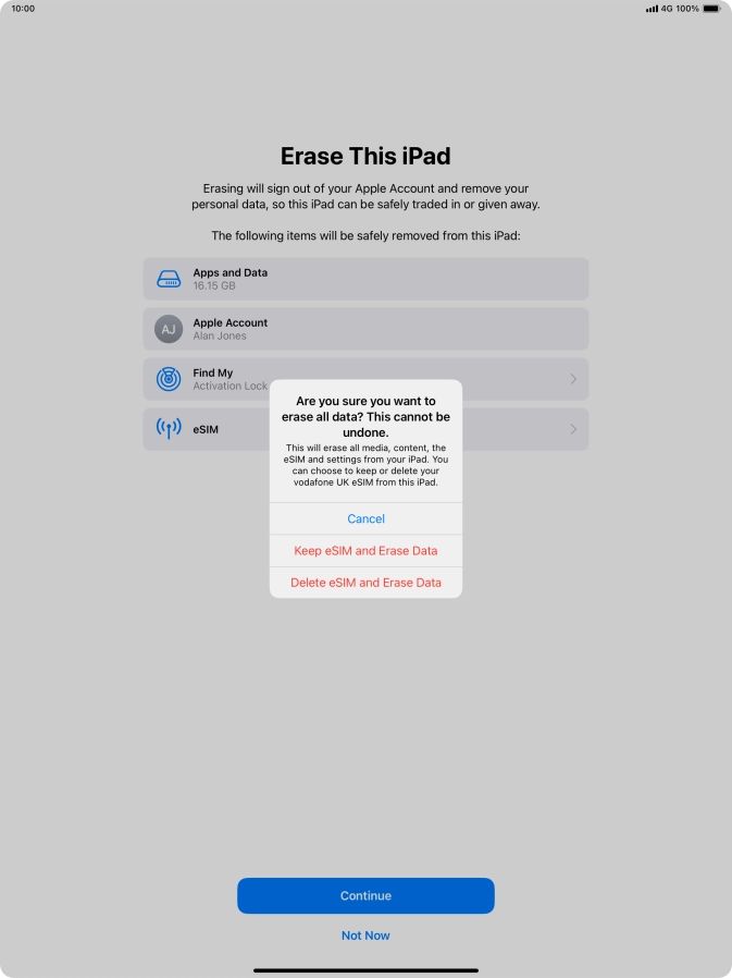 Press the required setting. Press the required setting.