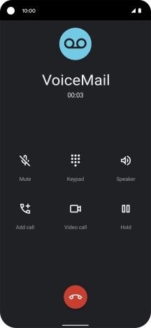 Press the end call icon.