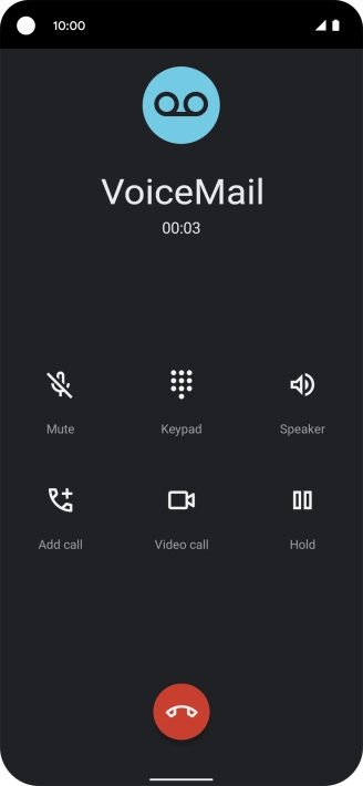 Press the end call icon.