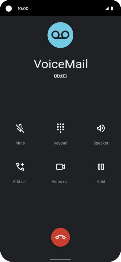 Press the end call icon.