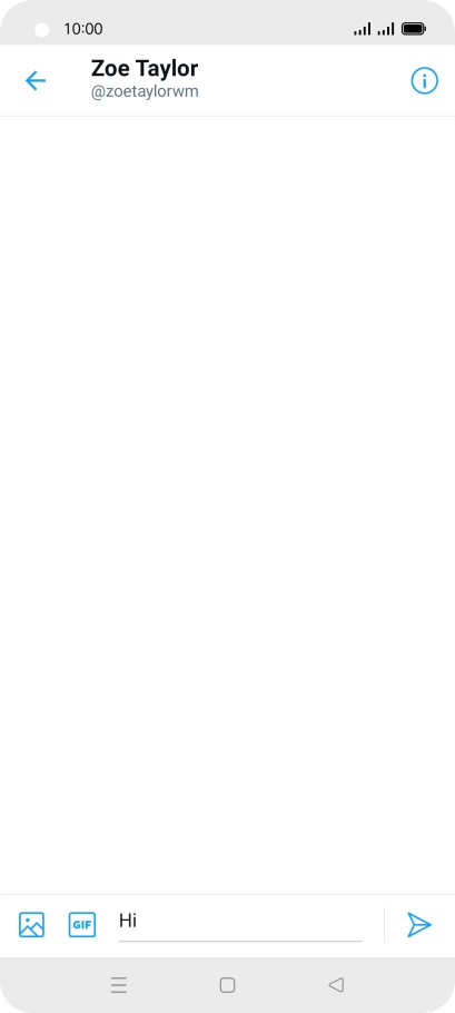 Write the required message and press the send icon. Write the required message and press the send icon.
