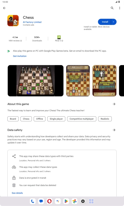 Press Install and follow the instructions on the screen to install the app.