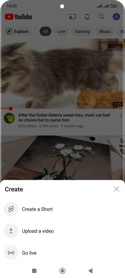 Press Upload a video.