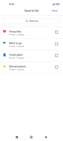 If you select New list, follow the instructions on the screen to create a new list.