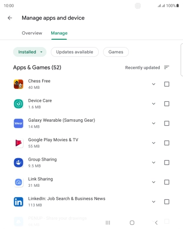 Press the required app.