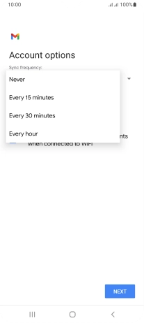 Press the required setting.
