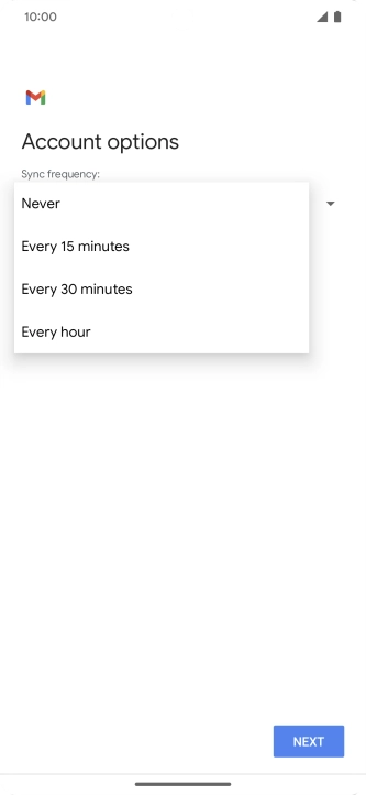 Press the required setting.