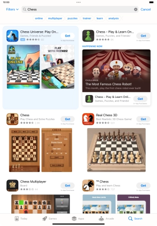 Press the required app. Press the required app.