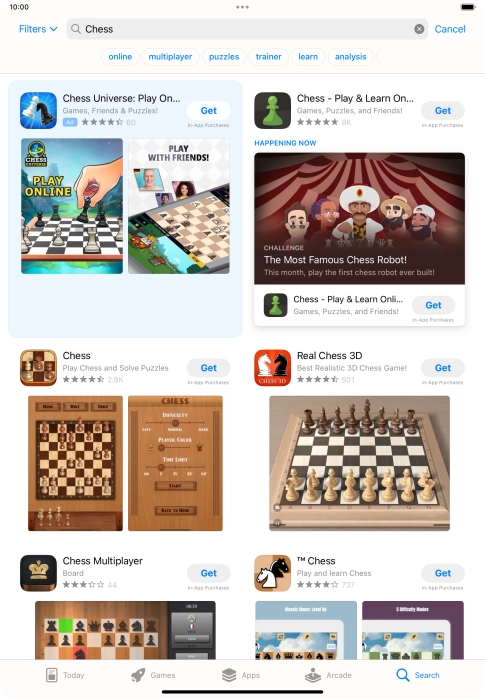 Press the required app. Press the required app.