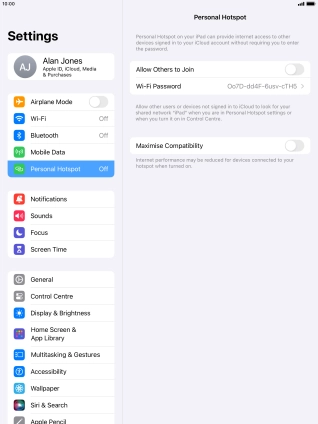 Press Wi-Fi Password and key in the required password. Press Wi-Fi Password and key in the required password.