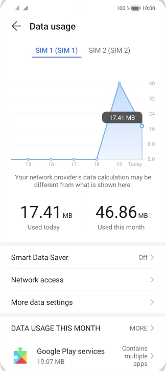 Press the required SIM.