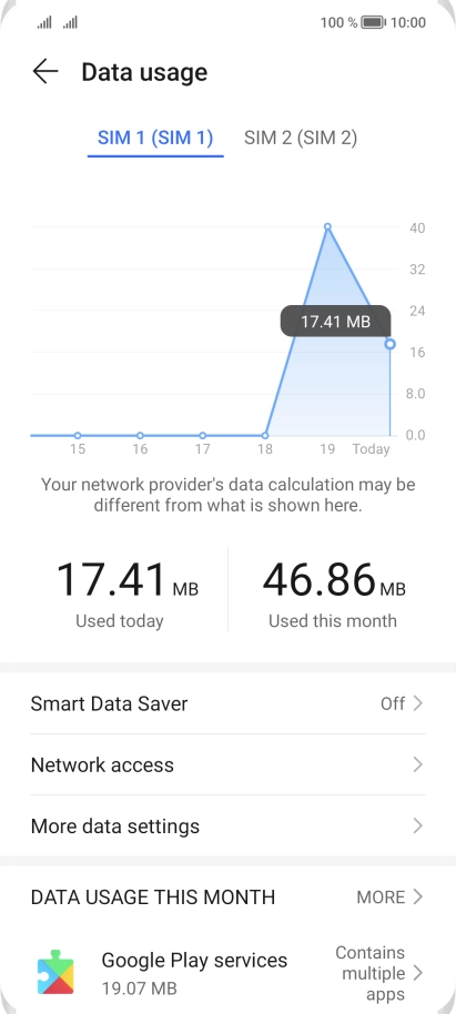 Press the required SIM.