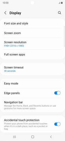 Press Screen timeout. Press Screen timeout.