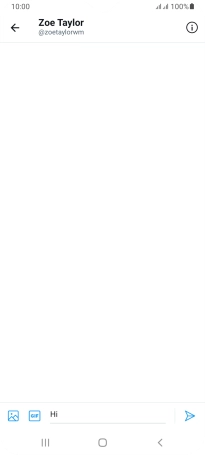 Write the required message and press the send icon. Write the required message and press the send icon.