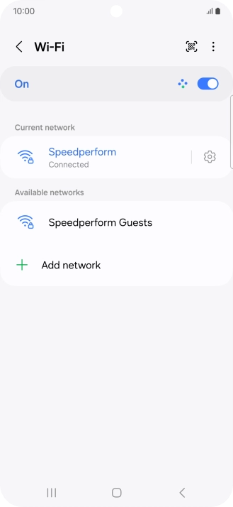 Press the settings icon next to the Wi-Fi network you're connected to.