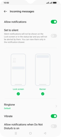 Press the indicator next to 
