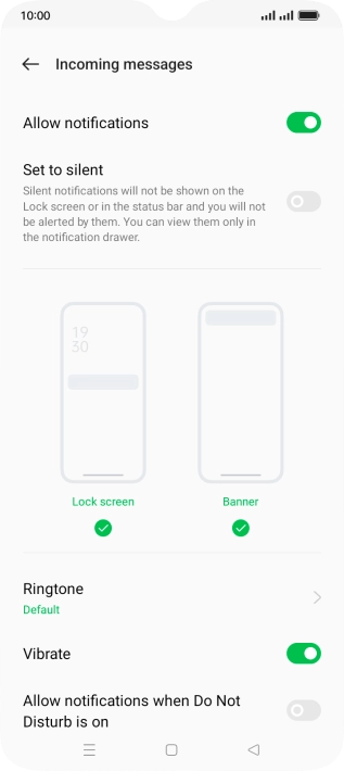 Press the indicator next to 