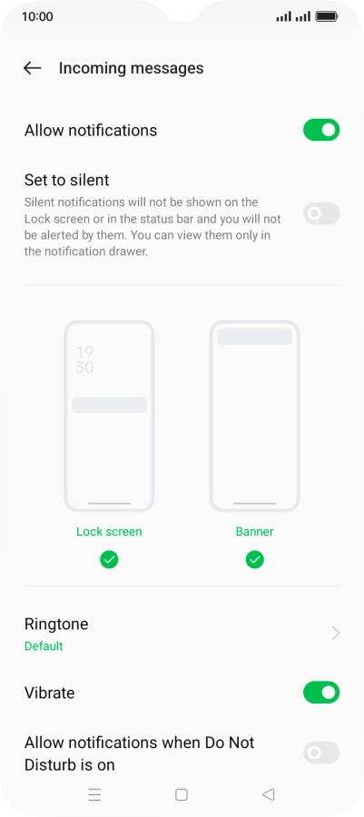 Press the indicator next to 