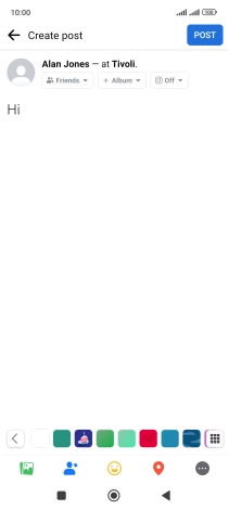 Write the required text and press POST.