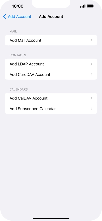 Press Add Mail Account.