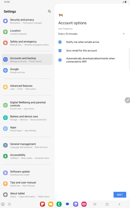 Press the drop down list below 