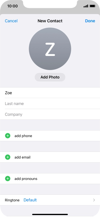 Press Last name and key in the last name.