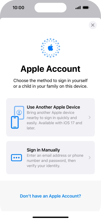 Press Sign in Manually. Press Sign in Manually.