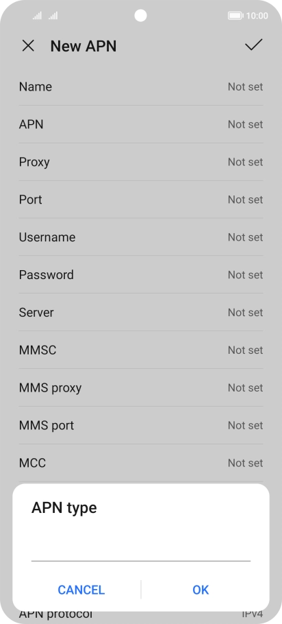 Key in default and press OK. Key in default and press OK.